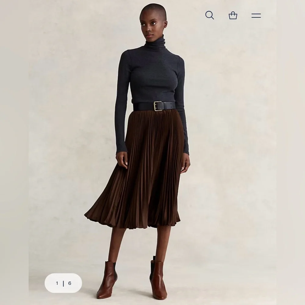 NWT Ralph Lauren Pleated Midi Skirt - Picture 2 of 11